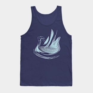 Tropical Island in Blue Abstract Art Tank Top